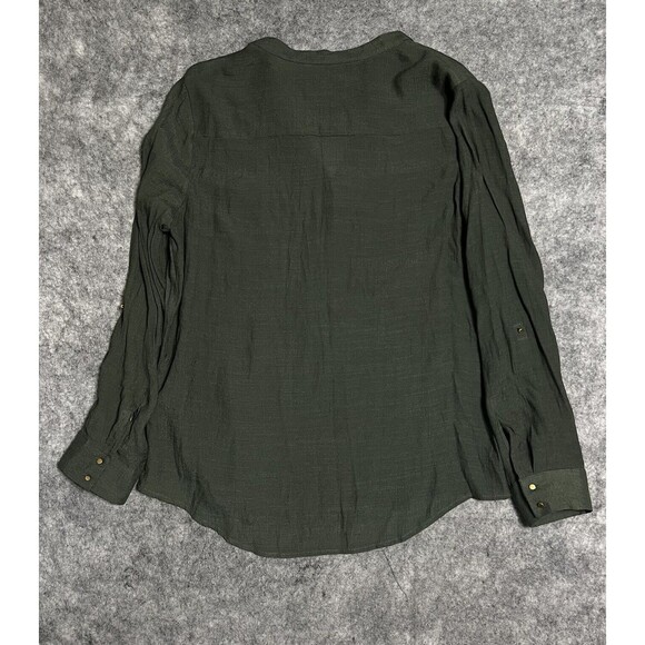 Zac & Rachel Tunic Blouse Women’s Large Top Green Roll Tab Lightweight NWT - Picture 2 of 15
